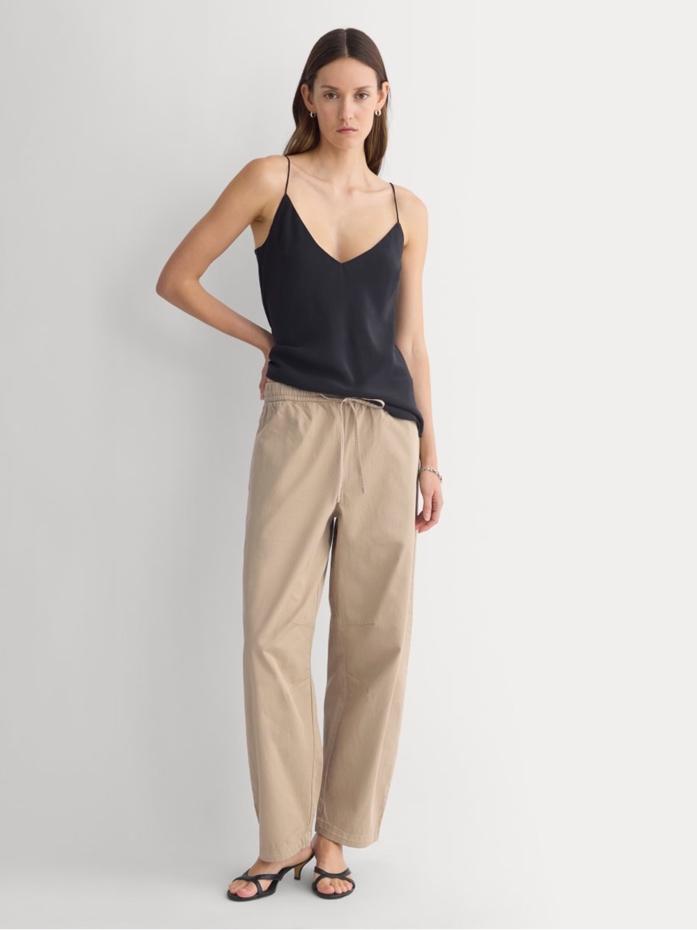 NWT Everlane Pull-On Balloon Pant Size XS Trench Coat Khaki Tan Drawstring
